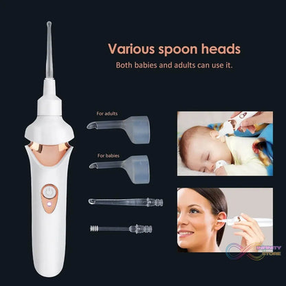 EAR SUCTION DEVICE, PORTABLE COMFORTABLE EFFICIENT AUTOMATIC ELECTRIC VACUUM SOFT EAR PICK EAR CLEANER EASY EARWAX REMOVER SOFT PREVENT EAR-PICK CLEAN TOOLS SET FOR ADULTS KIDS - infinityexculsivestore.com