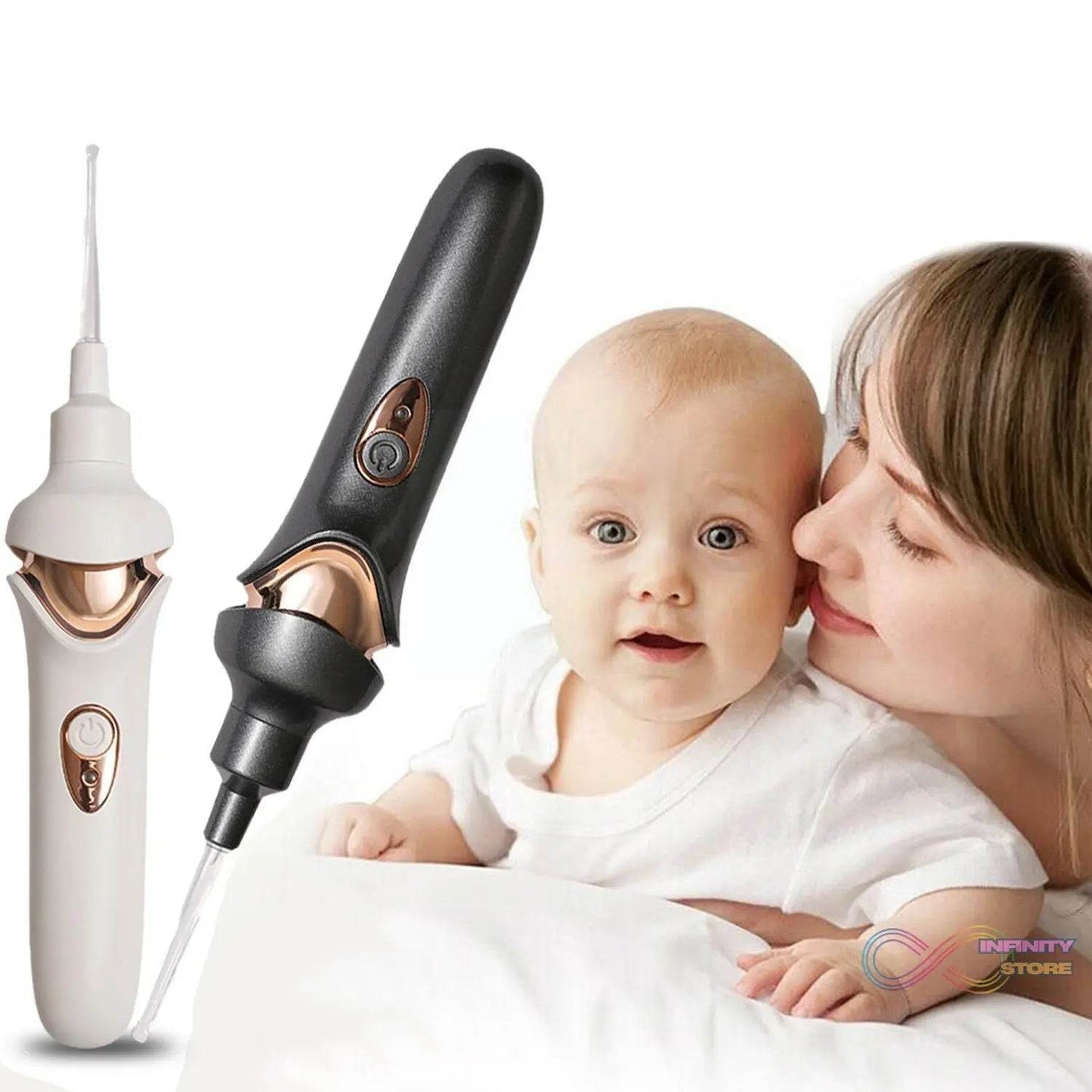 EAR SUCTION DEVICE, PORTABLE COMFORTABLE EFFICIENT AUTOMATIC ELECTRIC VACUUM SOFT EAR PICK EAR CLEANER EASY EARWAX REMOVER SOFT PREVENT EAR-PICK CLEAN TOOLS SET FOR ADULTS KIDS - infinityexculsivestore.com