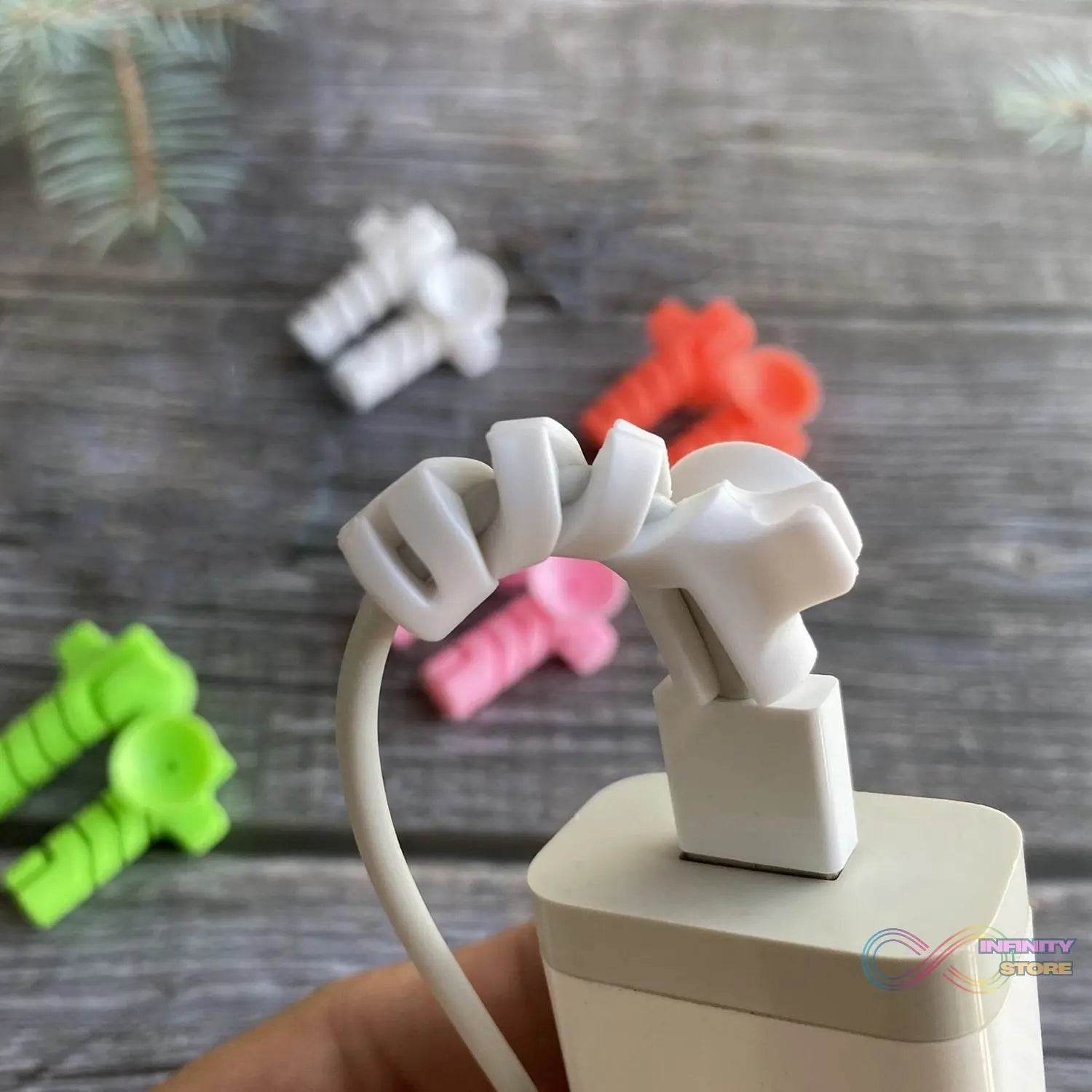 Cable Cord Protector Saver with Suction end (Suction Winder / 4 Pcs Set) - infinityexculsivestore.com