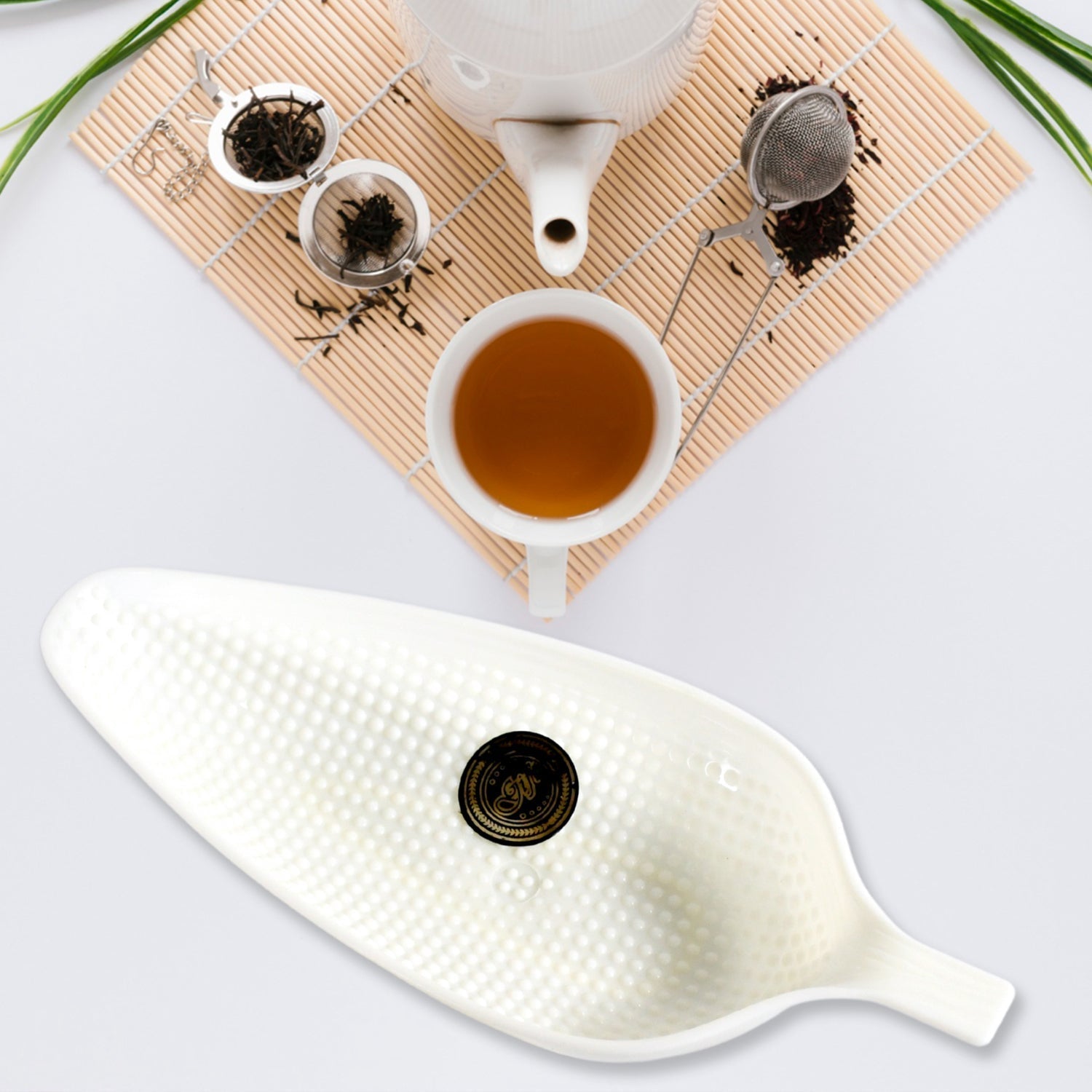 Corn Cafe Ceramic Tea / Cups Set Including Plastic Leaf Shape Serving Platter Milk Cup, Coffee Cup, Tea Cup, Breakfast Cup / Mug, or Outdoor for Household Gift For Birthday (3 Pcs Set) - infinityexculsivestore.com