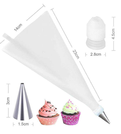 Cake Decorating Nozzle with Piping Bag Stainless Steel Piping Cream Frosting Nozzles - infinityexculsivestore.com