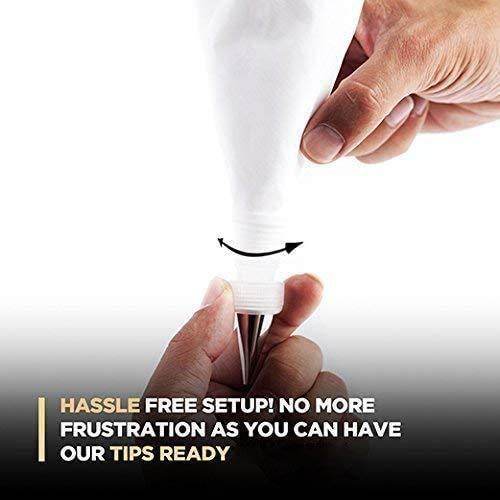 Cake Decorating Nozzle with Piping Bag Stainless Steel Piping Cream Frosting Nozzles - infinityexculsivestore.com