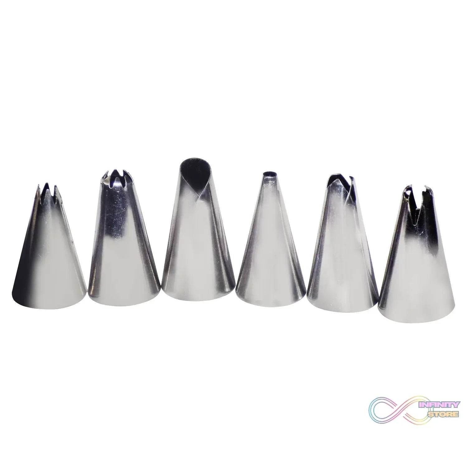 Cake Decorating Stainless Steel Nozzle (6pcs) - infinityexculsivestore.com