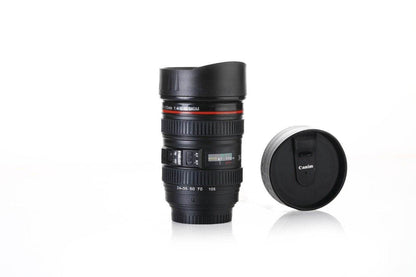 Camera Lens Shaped Coffee Mug Flask With Lid - infinityexculsivestore.com