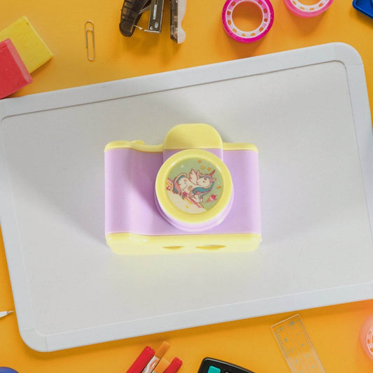 Camera Shape Pencil Sharpener | Simple Student Office Sharpener | Fashionable and Convenient, Lightweight Manual Sharpener for Kids Boys Girls Birthday Return Gifts (1 Pc) - infinityexculsivestore.com