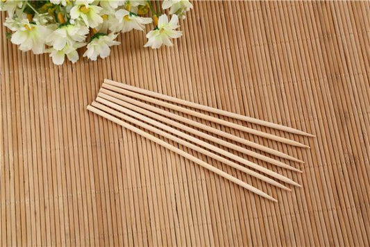 Camping Wooden Color Bamboo BBQ Skewers Barbecue Shish Kabob Sticks Fruit Kebab Meat Party Fountain Bamboo BBQ Sticks Skewers Wooden (30cm) - infinityexculsivestore.com