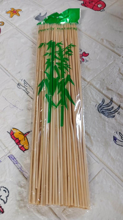 Camping Wooden Color Bamboo BBQ Skewers Barbecue Shish Kabob Sticks Fruit Kebab Meat Party Fountain Bamboo BBQ Sticks Skewers Wooden (30cm) - infinityexculsivestore.com