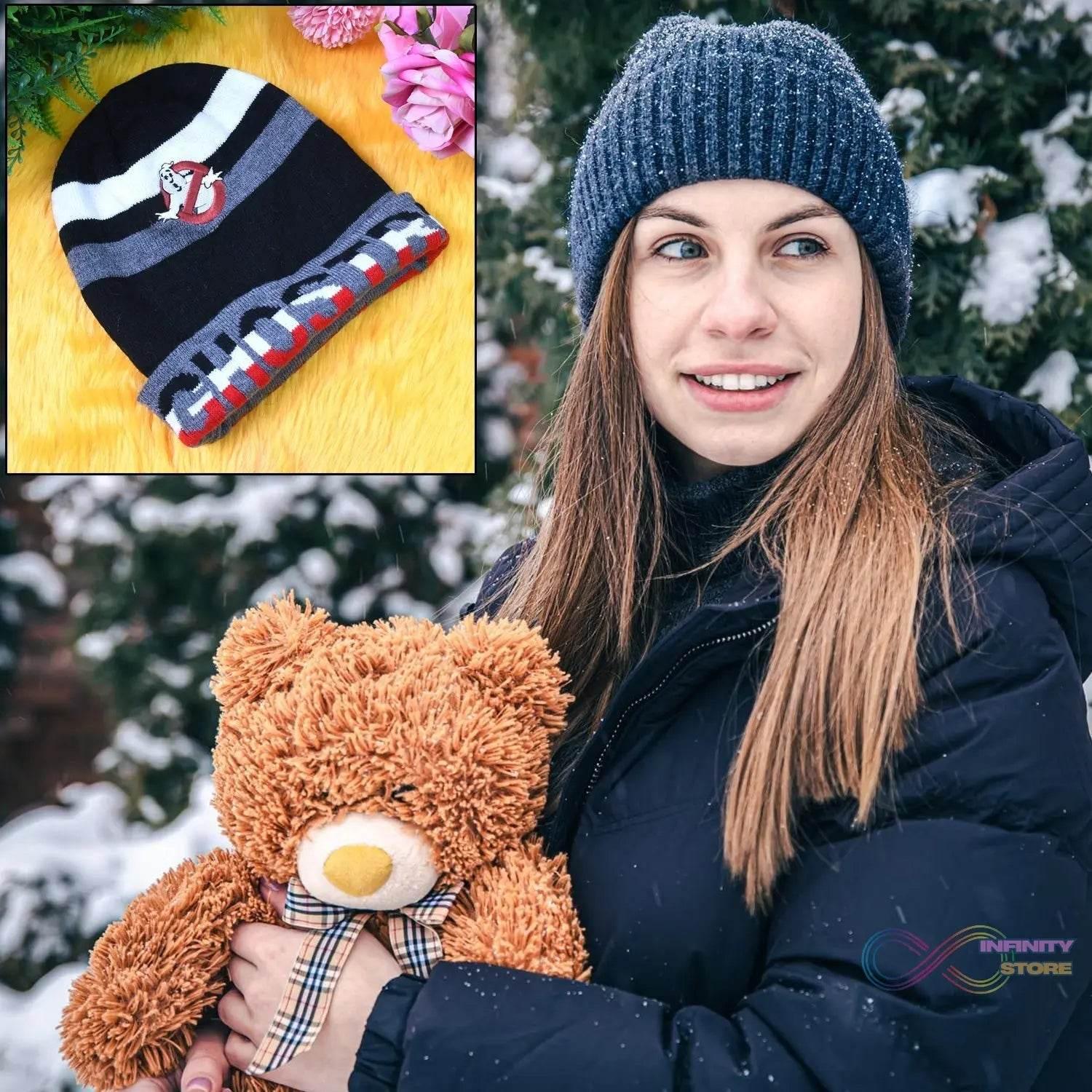 Cap for Winter Woolen Knitted Black Inside Fur Caps (1 Pc / Mix Design & Color) - infinityexculsivestore.com