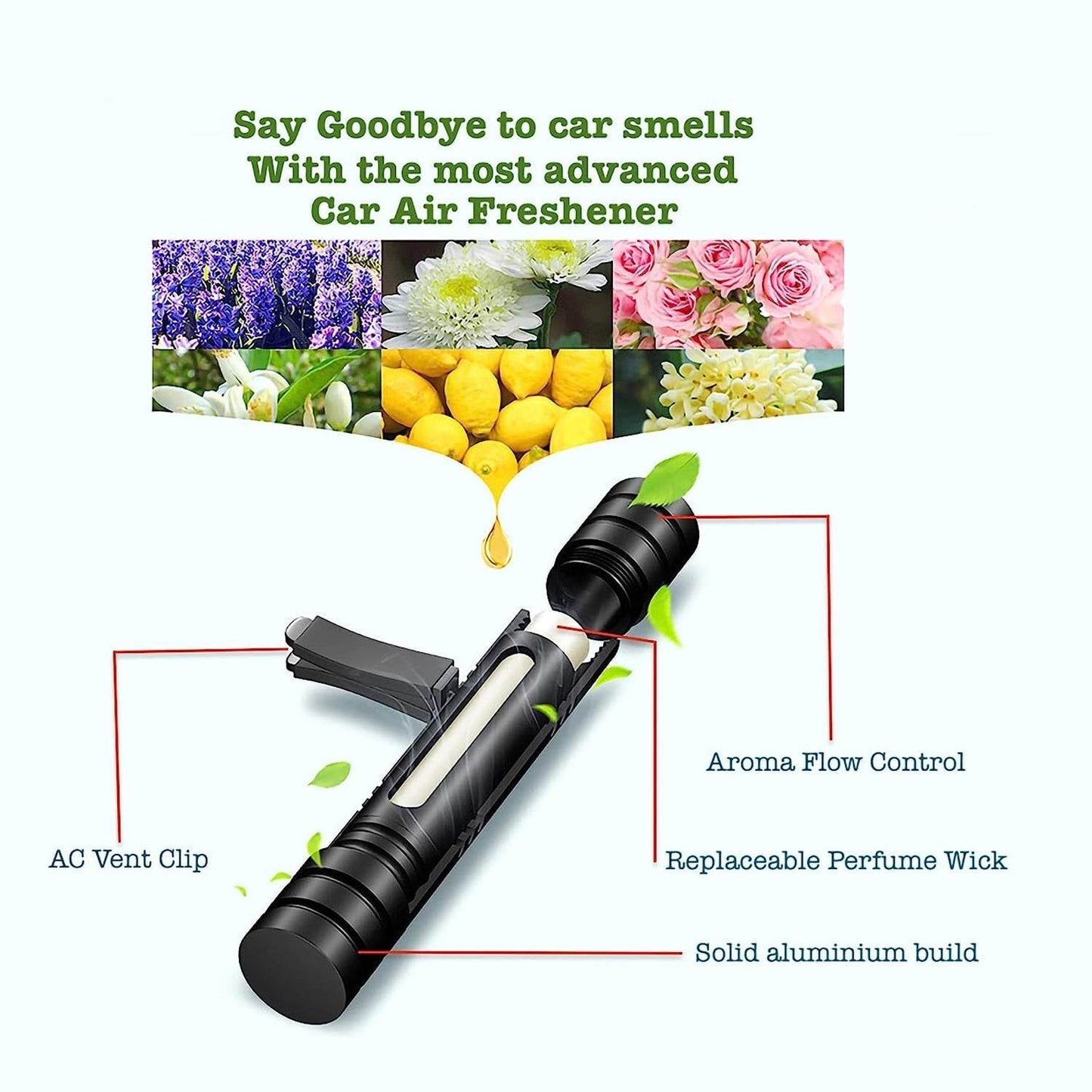 Car Air Perfume For AC Vent - New Long Lasting And Sweet Fragrances with Rotating Flow Control - Magnetic, Ocean, Lavender, Cologne, Lemon - Interior Accessories For Car - infinityexculsivestore.com