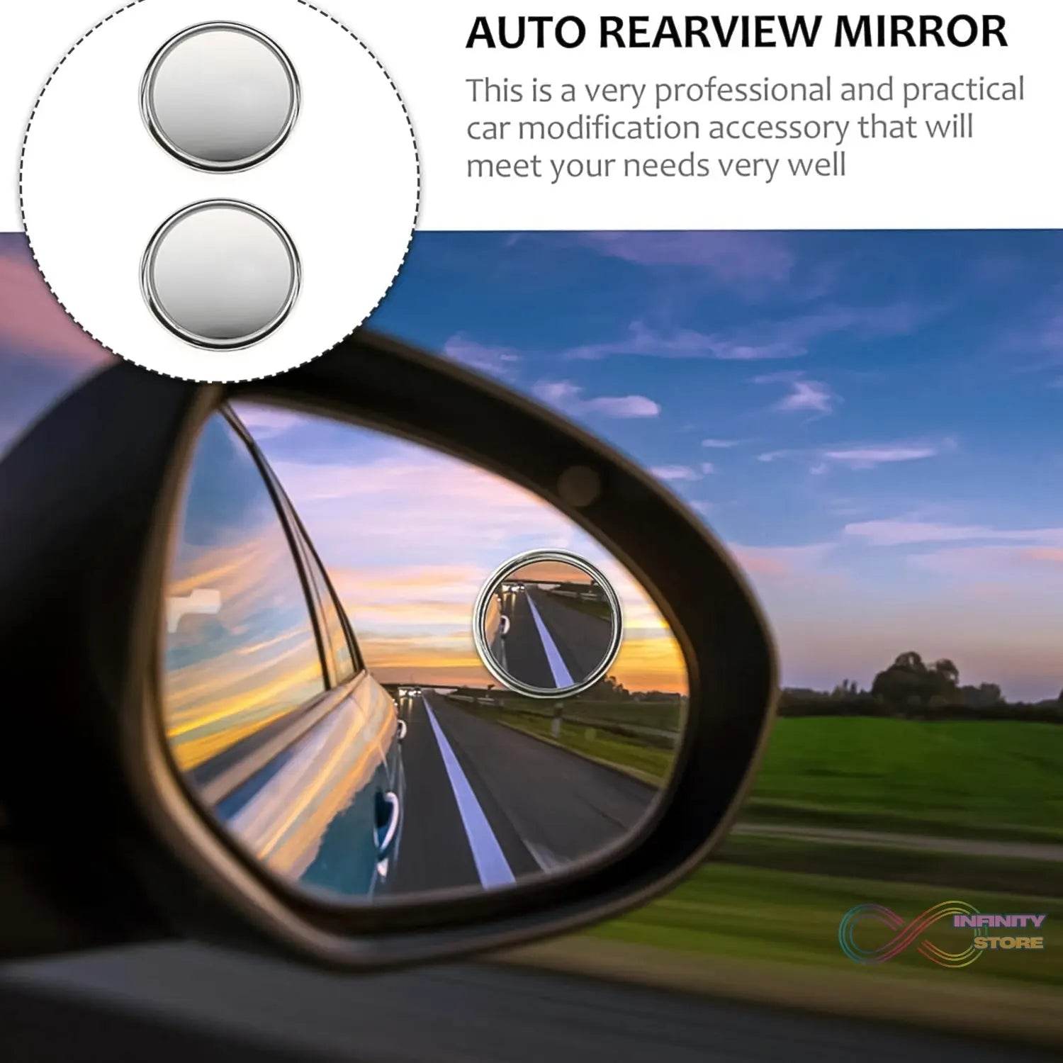Car Blind Spot Side Mirror Round HD Glass Blindspot Mirror (2 Pcs Set) - infinityexculsivestore.com