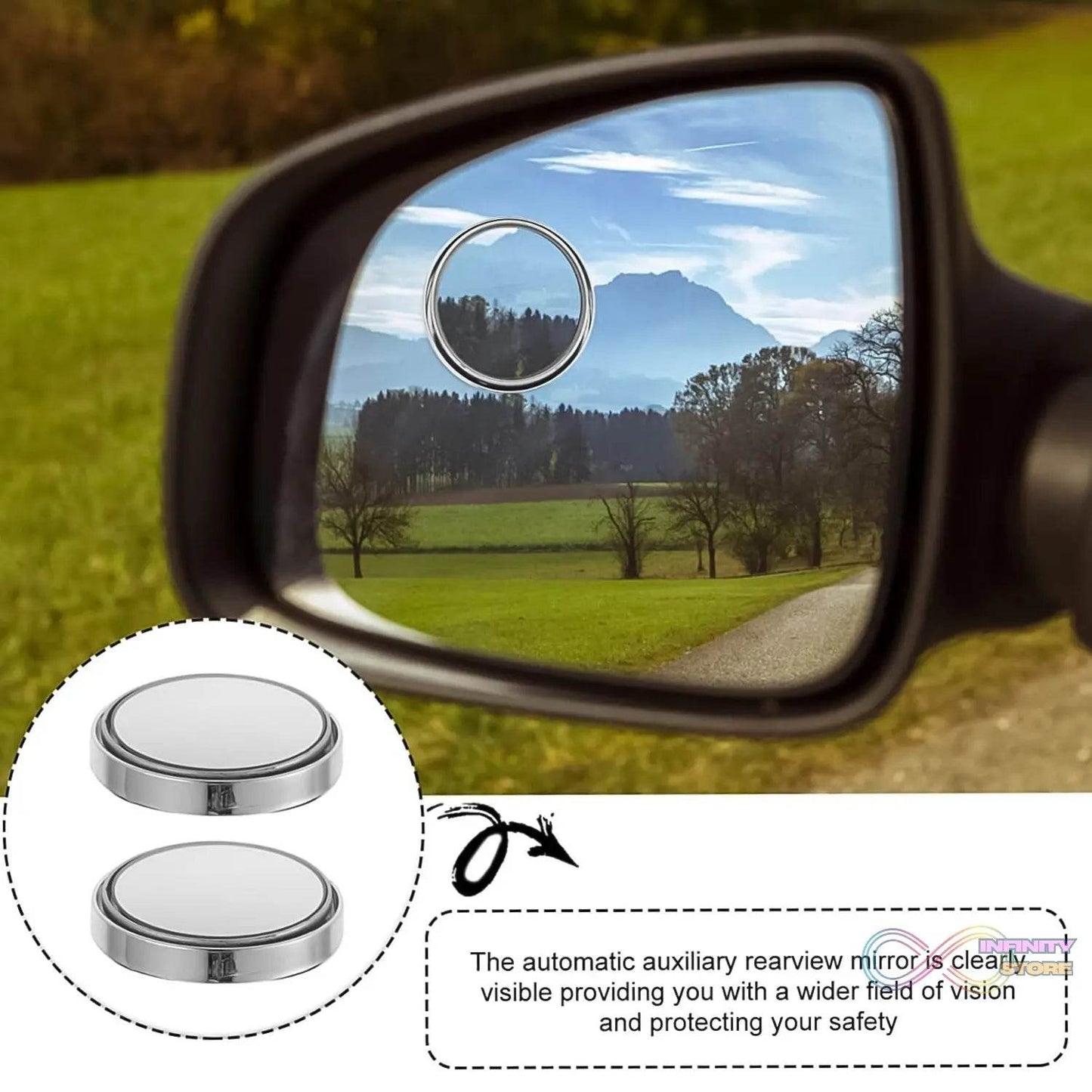 Car Blind Spot Side Mirror Round HD Glass Blindspot Mirror (2 Pcs Set) - infinityexculsivestore.com