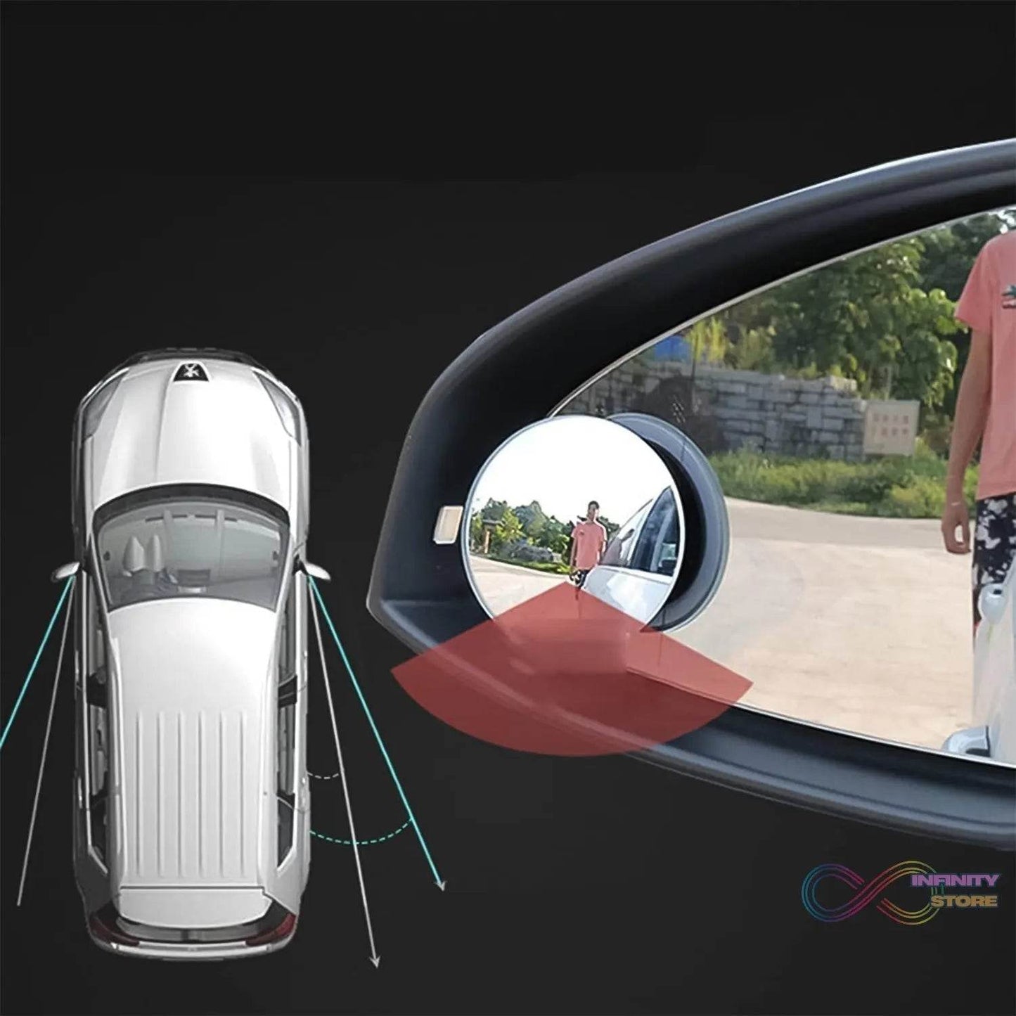 Car Blind Spot Side Mirror Round HD Glass Blindspot Mirror (2 Pcs Set) - infinityexculsivestore.com