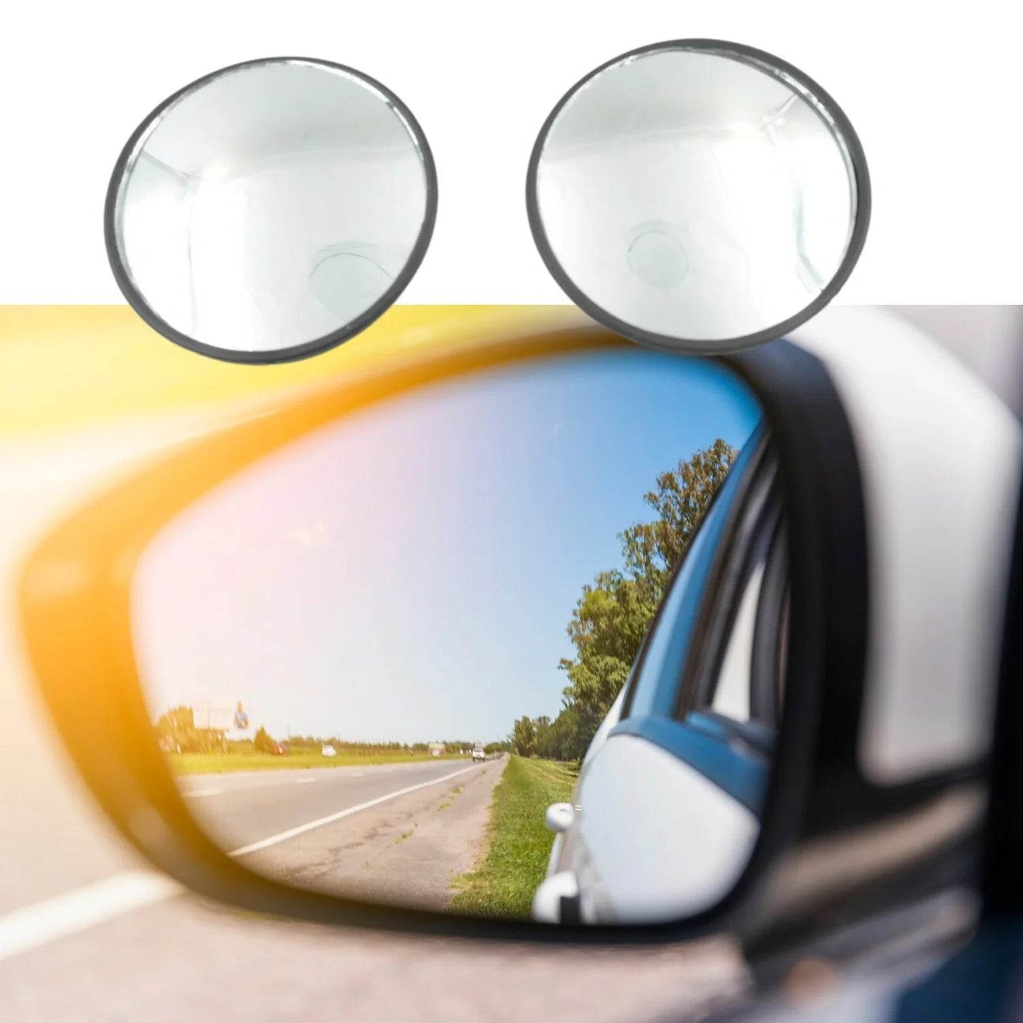 Car Blind Spot Side Mirror Round HD Glass Blindspot Mirror Convex Rear View Mirror, Car Mirror Accessories Suitable to All Cars, Frameless Design (2 Pcs Set) - infinityexculsivestore.com