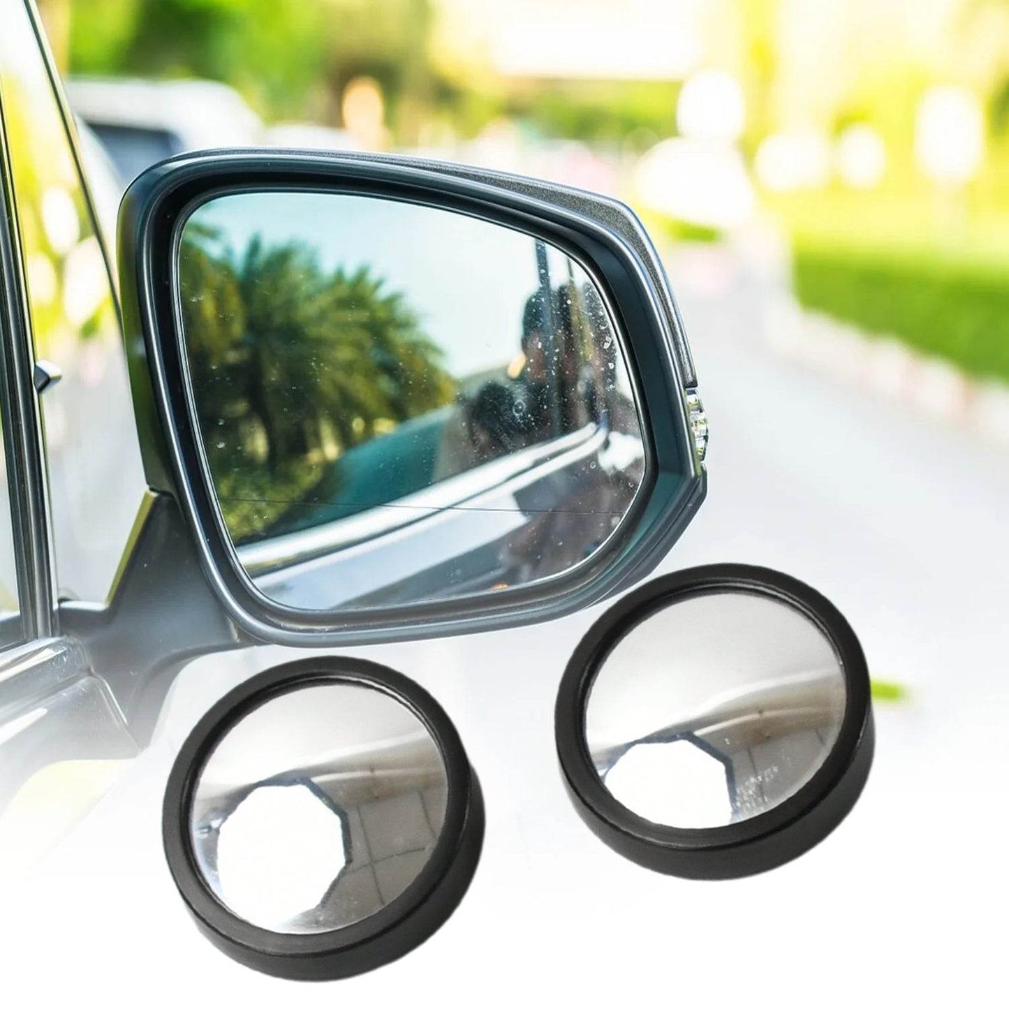 Car Blind Spot Side Mirror Round HD Glass Blindspot Mirror Convex Rear View Mirror, Car Mirror Accessories Suitable to All Cars, Frameless Design (2 Pcs Set) - infinityexculsivestore.com