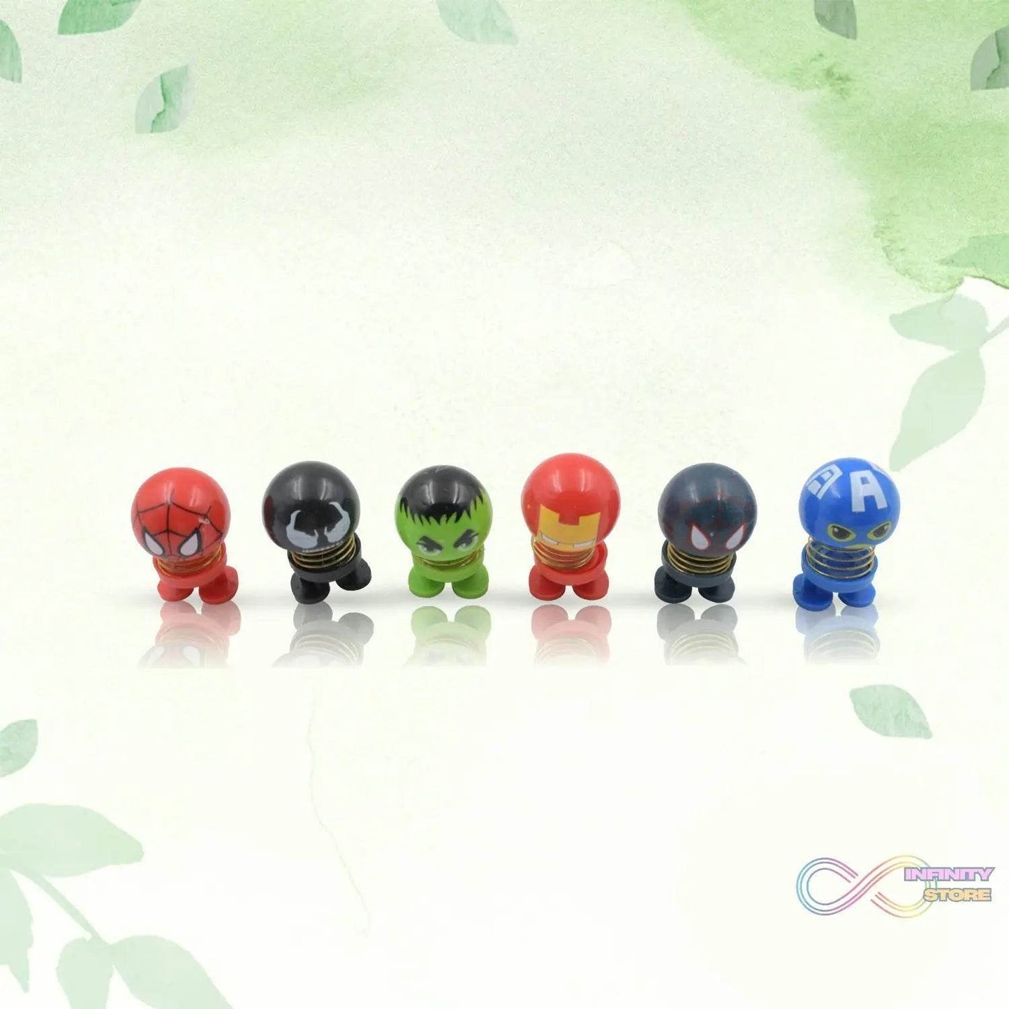 Car Dashboard Spring Dancing Toys 6 pcs / Set Car Interior Decor Bounce Doll - infinityexculsivestore.com