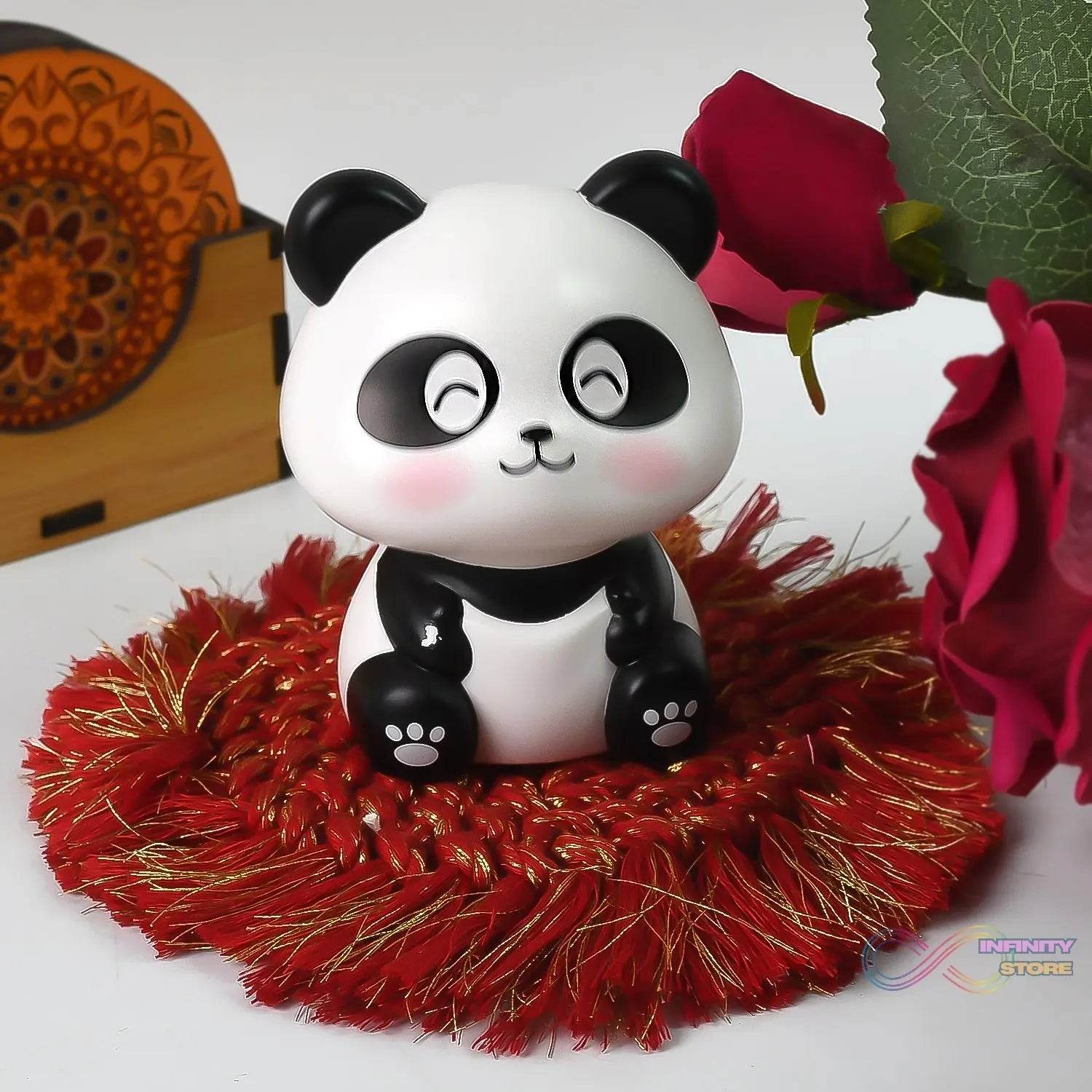 Car Decoration Solar Power Moving Head Panda Statue Creative (1 Pc) - infinityexculsivestore.com
