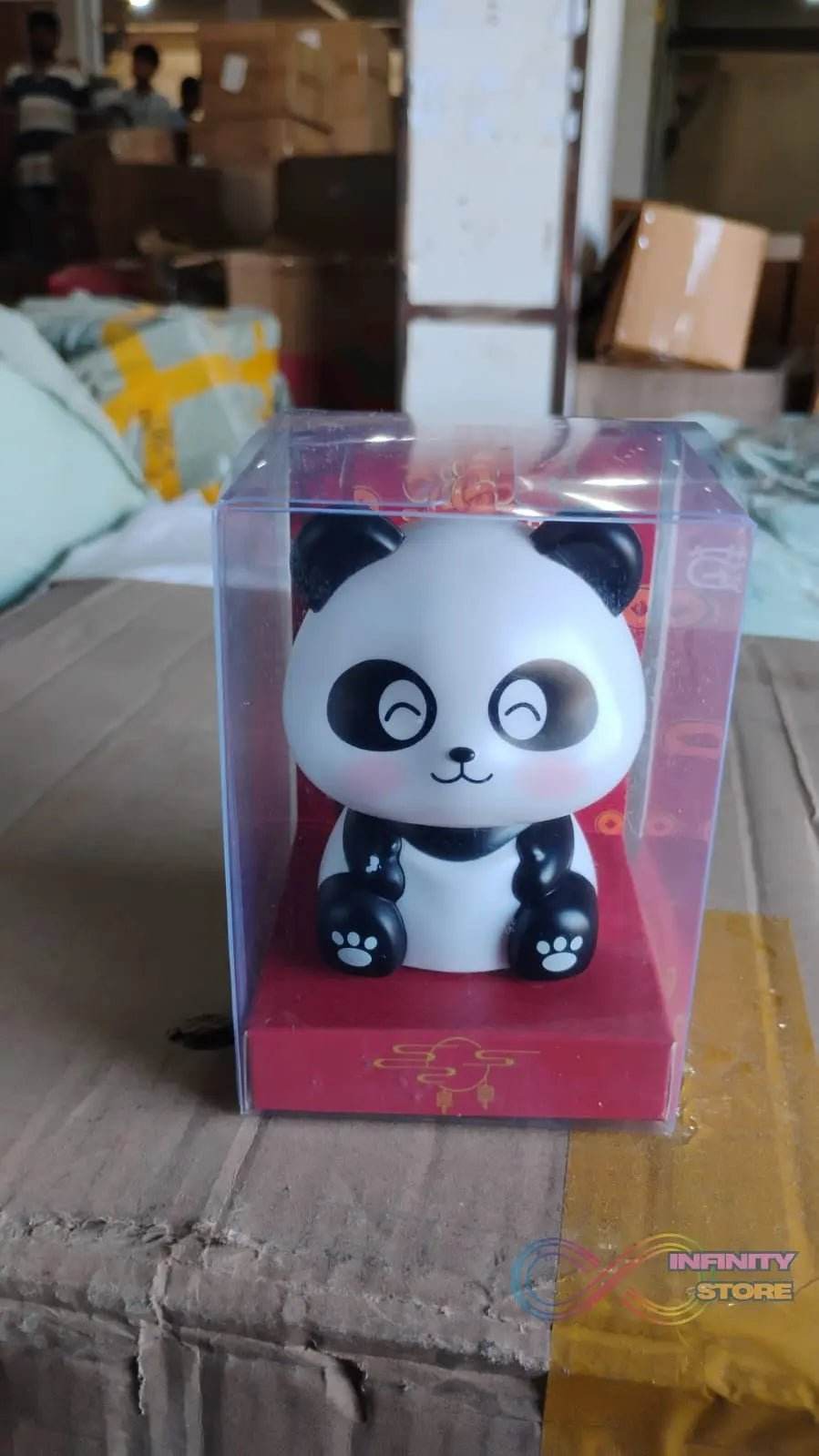 Car Decoration Solar Power Moving Head Panda Statue Creative (1 Pc) - infinityexculsivestore.com