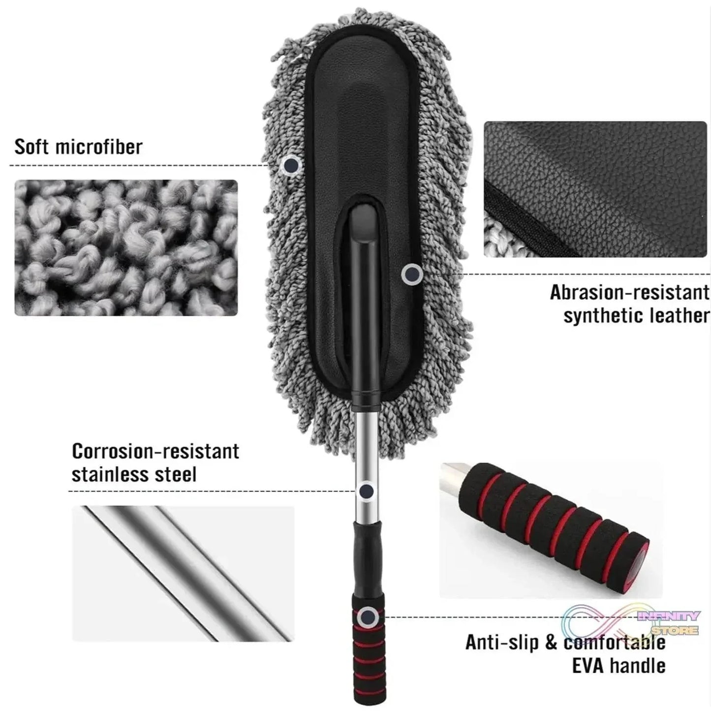 Car Dust Brush – Gentle and Efficient Cleaning Tool for Interior and Exterior (1 Pc) - infinityexculsivestore.com