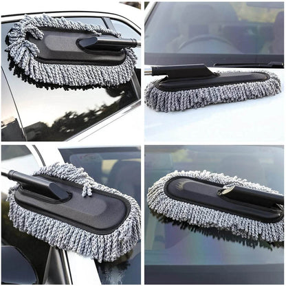 Car Duster, Long Retractable / Soft / Non-Slip / Handle Multipurpose Microfiber Wash Brush Vehicle Interior and Exterior Cleaning Kit with for Car, Boats or Home - infinityexculsivestore.com