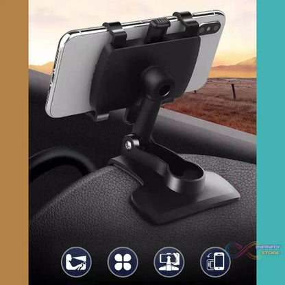 Car Mobile Phone Holder Mount Stand with 180 Degree. Stable One Hand Operational Compatible with Car Dashboard. - infinityexculsivestore.com