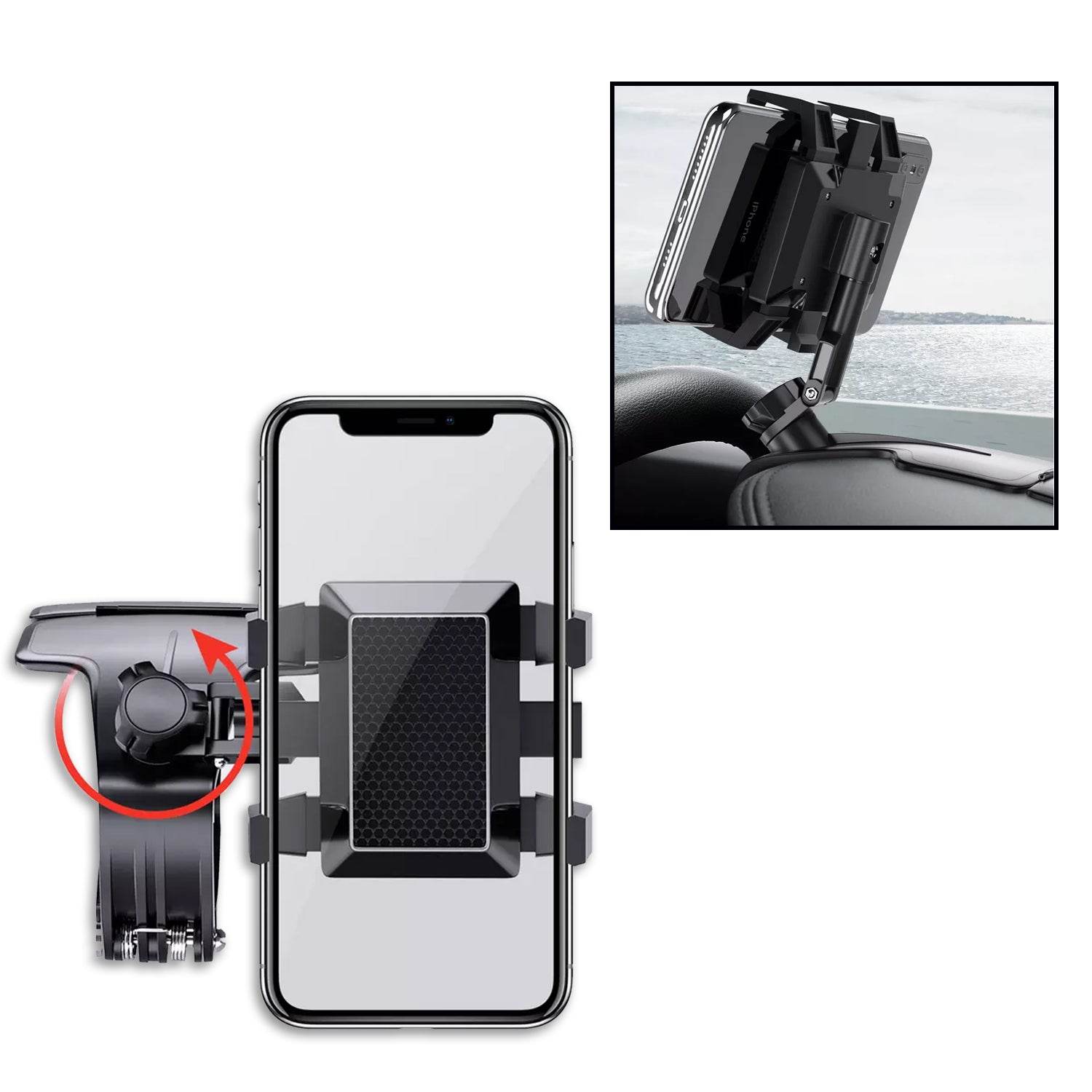 Car Mobile Phone Holder Mount Stand with 360 Degree. Stable One Hand Operational Compatible with Car Dashboard. - infinityexculsivestore.com