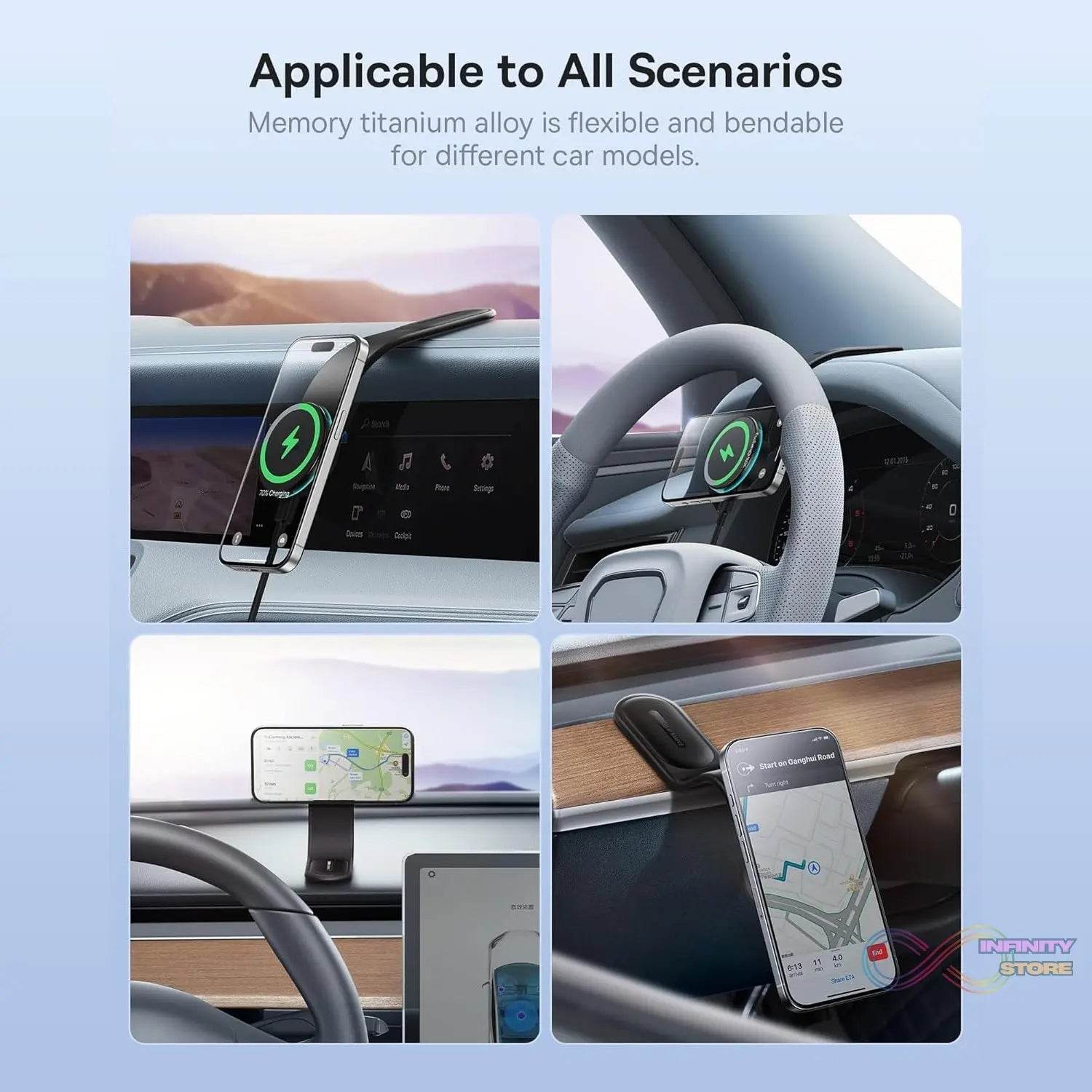 Car Mount Charger, 15W Wireless Car Charger Phone Holder (1 Set) - infinityexculsivestore.com