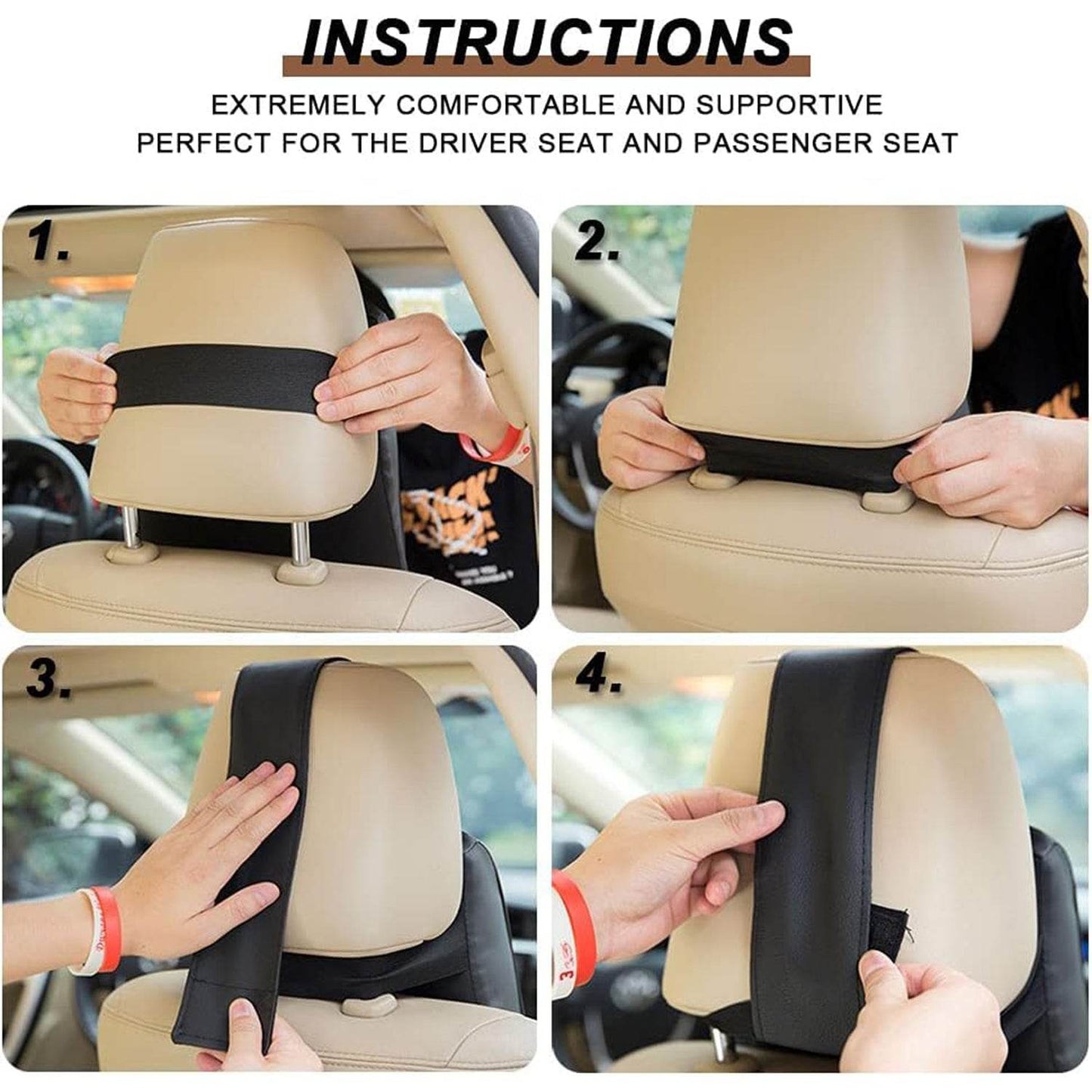 Car Neck Pillow Car Neck Headrest Pillow Memory Foam Car Accessories Cushion Car Seat Head Support Neck Protector Car Seat Neck Pillow, for Driving (1 Pc / Mix Color) - infinityexculsivestore.com
