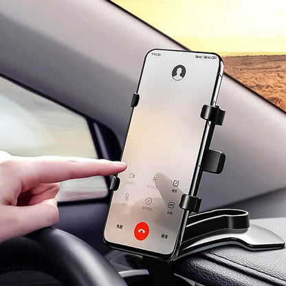 Car Phone Holder Clip Mount 360 Degree Rotation Dashboard Rear View Mirror Sun Visor Smartphone HUD Navigation Fold Stand Plastic Black Compatible For All Smart Phones - infinityexculsivestore.com