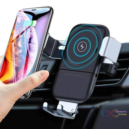 Car Phone Holder Wireless Car Charger 10W Qi Fast Charging Car Charger Gravity Auto Clamping 360Â° Rotation Air Vent Car Mount Holder - infinityexculsivestore.com