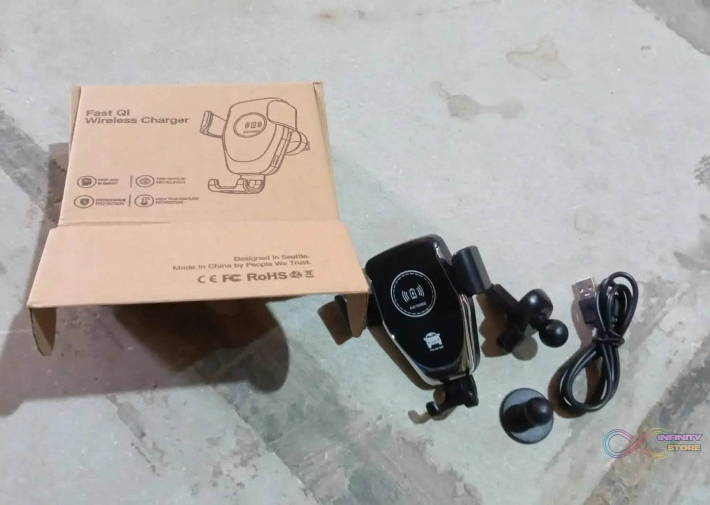 Car Phone Holder Wireless Car Charger 10W Qi Fast Charging Car Charger Gravity Auto Clamping 360Â° Rotation Air Vent Car Mount Holder - infinityexculsivestore.com