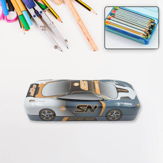 Car Shape Metal Compass Box, Pencil Case for Kids Stationery Compass Box, Stationery Gift for School Kids Compass, Pencil Box, Birthday Return Gift for Kids (1 Pc) - infinityexculsivestore.com