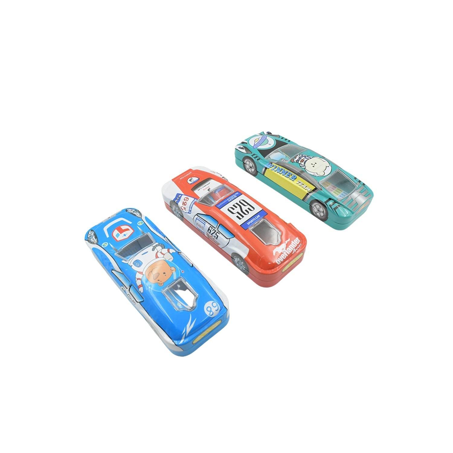 Car-Shaped Metal Compass Box (1 Pc): Pencil Case for Kids, Stationery - infinityexculsivestore.com