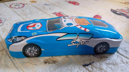 Car-Shaped Metal Compass Box (1 Pc): Pencil Case for Kids, Stationery - infinityexculsivestore.com