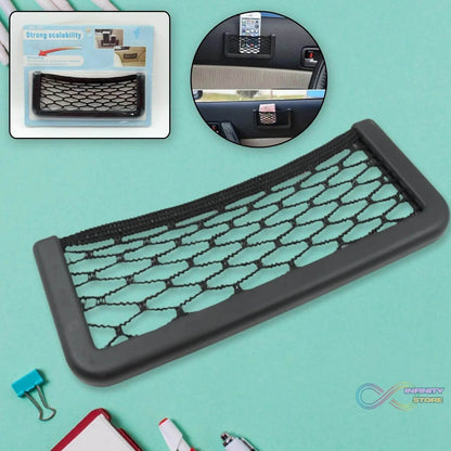 Car Storage Organize Car String Bag Car Seat Side Storage, Net Bag Mesh Pocket Organizer Stick-on for Purse Bag Phone - infinityexculsivestore.com