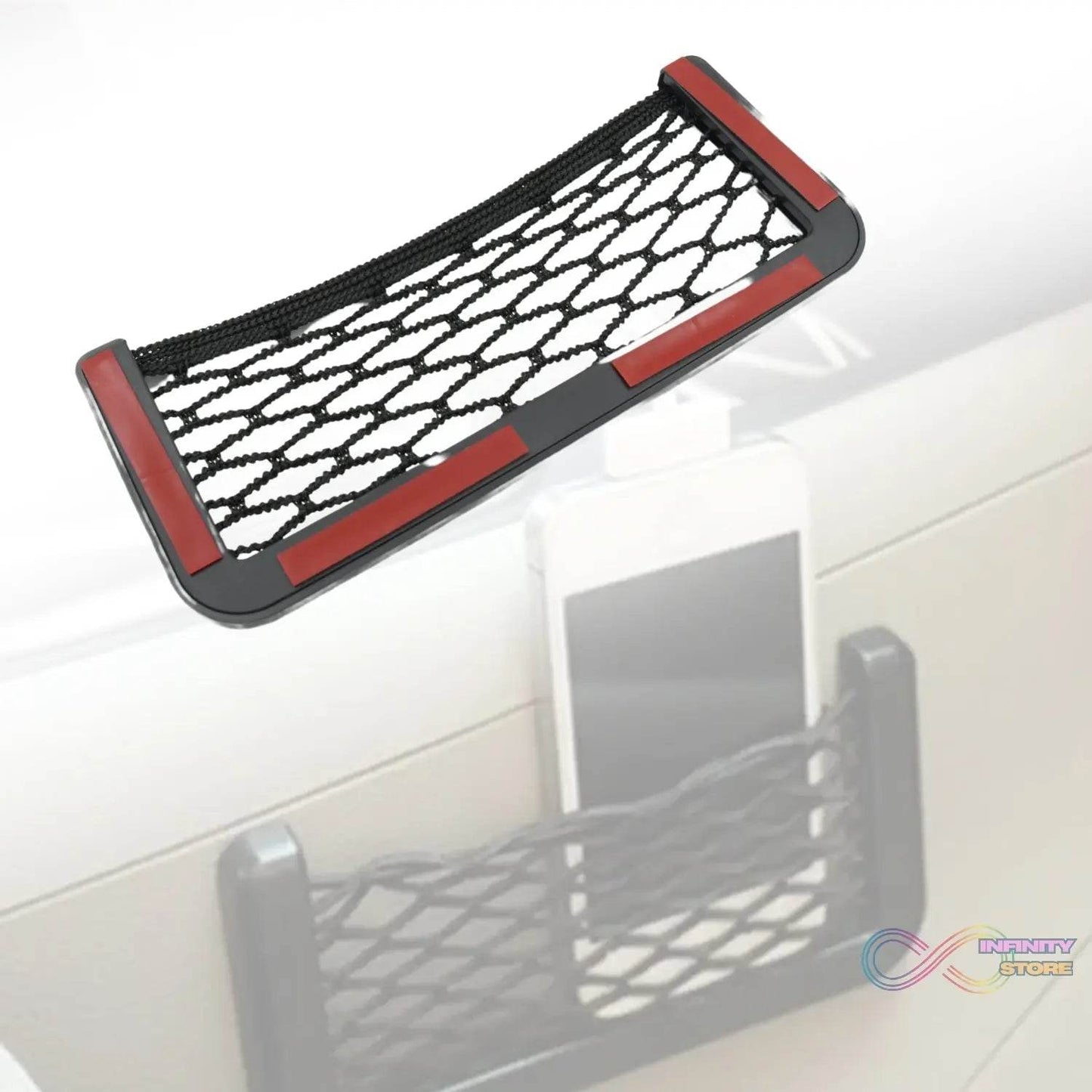 Car Storage Organize Car String Bag Car Seat Side Storage, Net Bag Mesh Pocket Organizer Stick-on for Purse Bag Phone - infinityexculsivestore.com