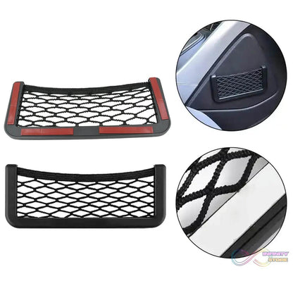 Car Storage Organize Car String Bag Car Seat Side Storage, Net Bag Mesh Pocket Organizer Stick-on for Purse Bag Phone - infinityexculsivestore.com