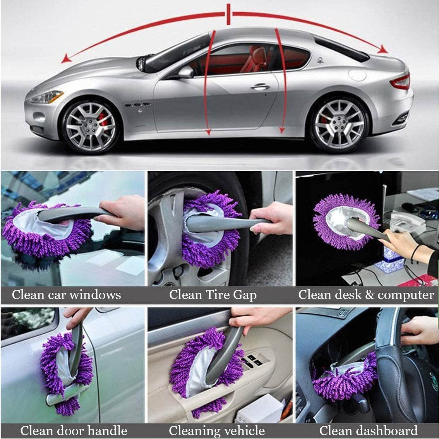 Car Wash Cleaning Brush Microfiber Dusting Tool Duster Dust Mop Home Cleaning For Cleaning and Washing of Dirty Car Glasses, Windows and Exterior. - infinityexculsivestore.com