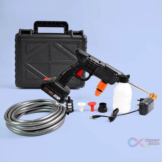 Car Washer Gun Wireless High Pressure Washer Water Spray Gun (48V / With Small Box & Small Adaptor / 1 Set) - infinityexculsivestore.com