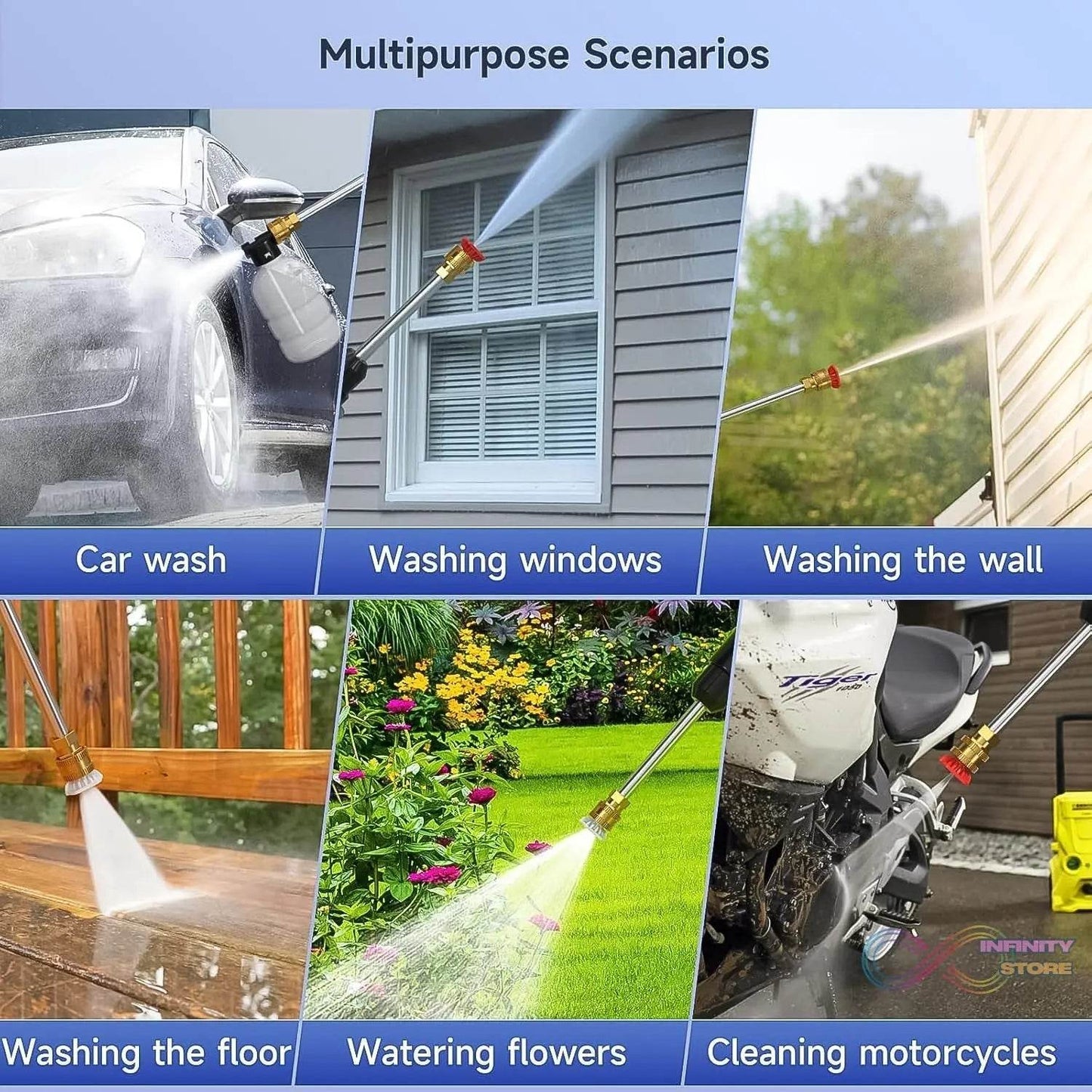 Car Washer Gun Wireless High Pressure Washer Water Spray Gun (48V / With Small Box & Small Adaptor / 1 Set) - infinityexculsivestore.com