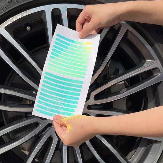 Car Wheel Hub Reflective Car Stickers, Night Warning Stickers (20 Pcs Set/ Multicolored) - infinityexculsivestore.com