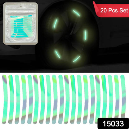 Car Wheel Hub Reflective Car Stickers, Night Warning Stickers (20 Pcs Set/ Multicolored) - infinityexculsivestore.com