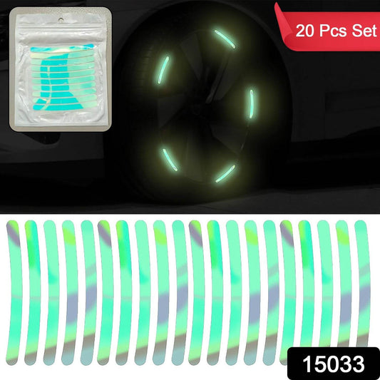 Car Wheel Hub Reflective Car Stickers, Night Warning Stickers (20 Pcs Set/ Multicolored) - infinityexculsivestore.com