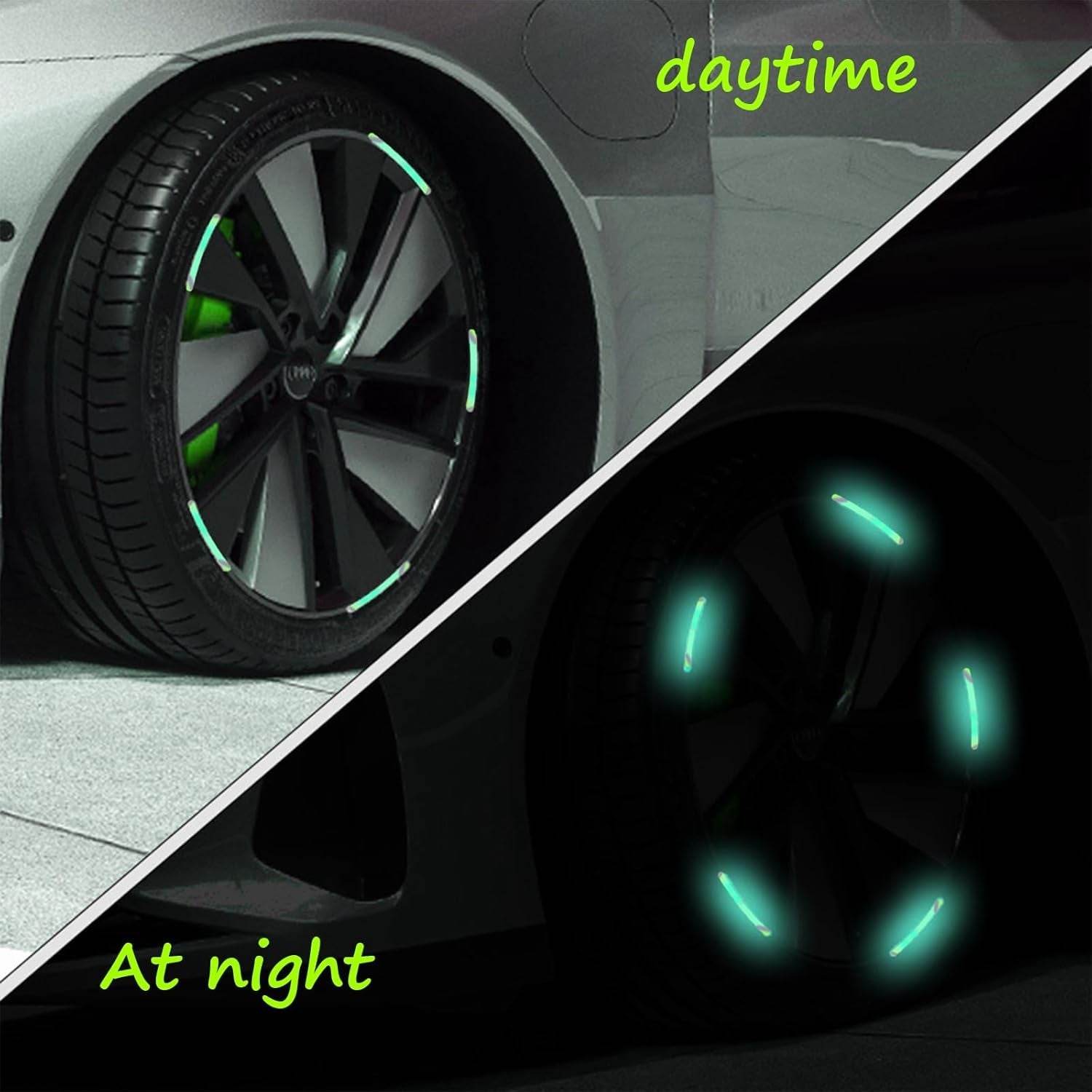 Car Wheel Hub Reflective Car Stickers, Night Warning Stickers (20 Pcs Set/ Multicolored) - infinityexculsivestore.com