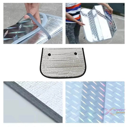 Car Windshield Sun Shade, Blocks UV Rays Sun Visor Protector, Keeps Your Vehicle Cool Sunshade for Cars, SUVs, Trucks, and Vans (80×35 Cm) - infinityexculsivestore.com