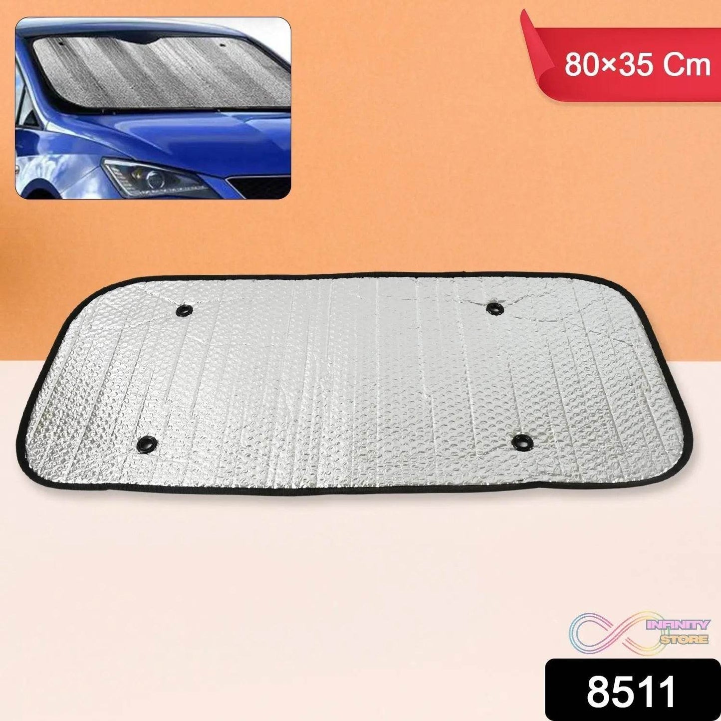 Car Windshield Sun Shade, Blocks UV Rays Sun Visor Protector, Keeps Your Vehicle Cool Sunshade for Cars, SUVs, Trucks, and Vans (80×35 Cm) - infinityexculsivestore.com