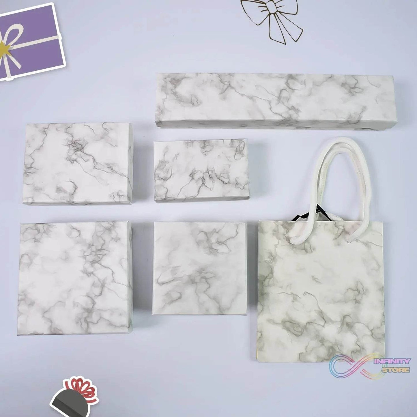 Cardboard Jewelry Boxes Gift Case Small Paper Jewelry Gift Boxes (7 Pcs Set / Mix Size) - infinityexculsivestore.com