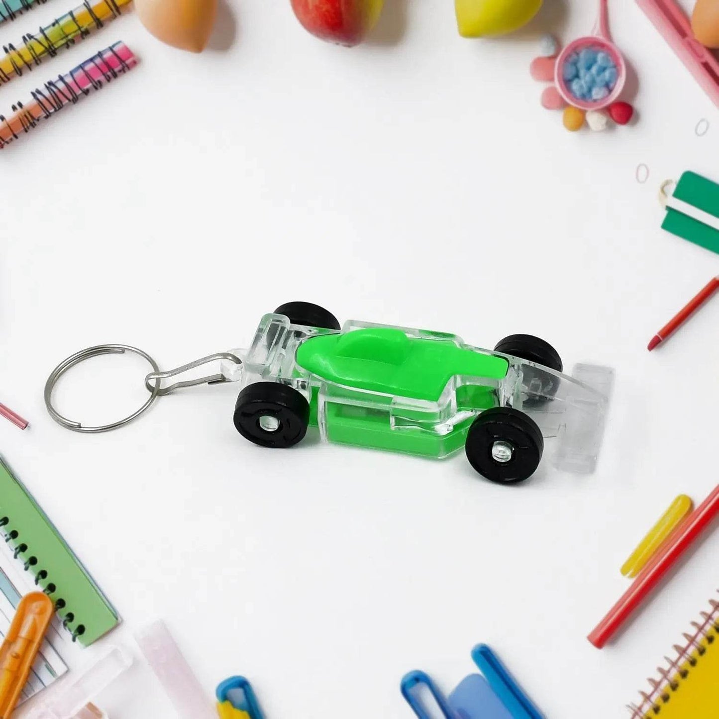 Cars Shape Keychain with On / Off Button LED Flashing Light (1 Pc) - infinityexculsivestore.com