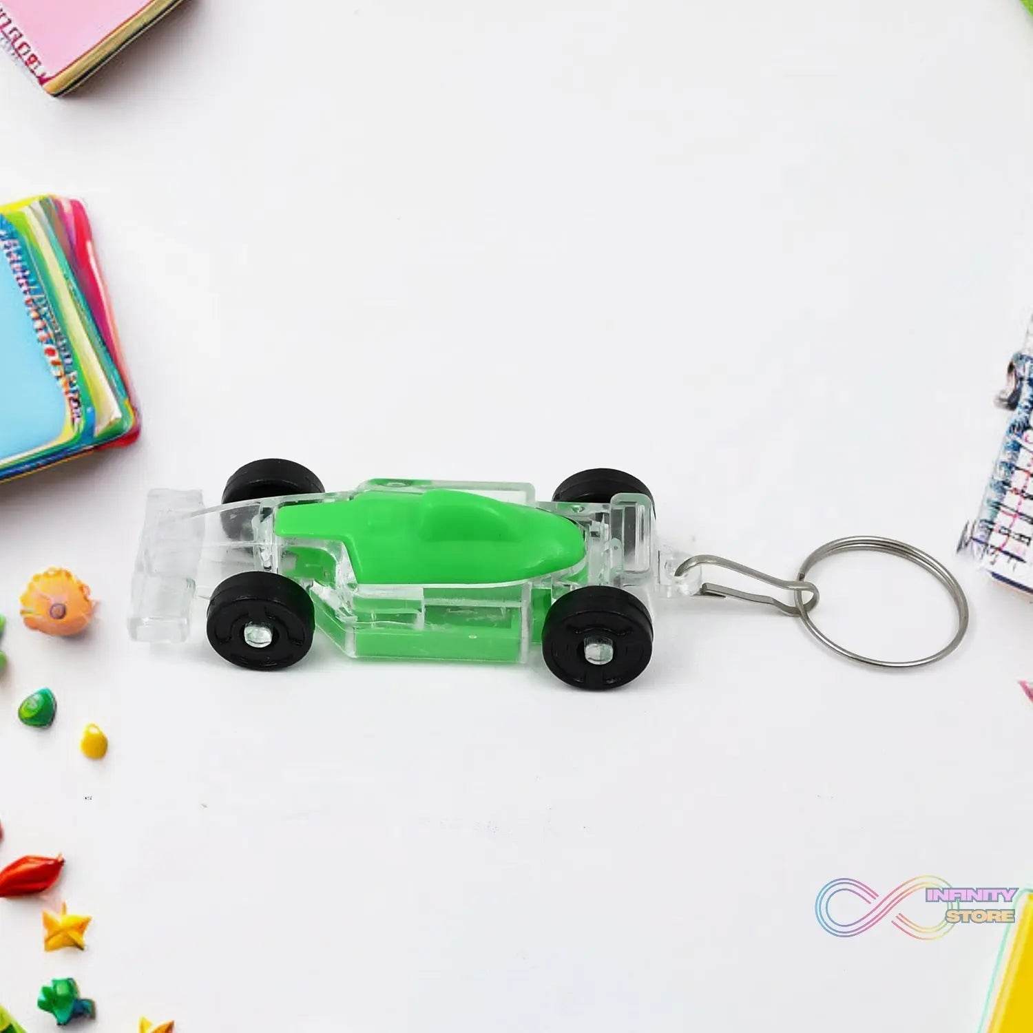 Cars Shape Keychain with On / Off Button LED Flashing Light (1 Pc) - infinityexculsivestore.com