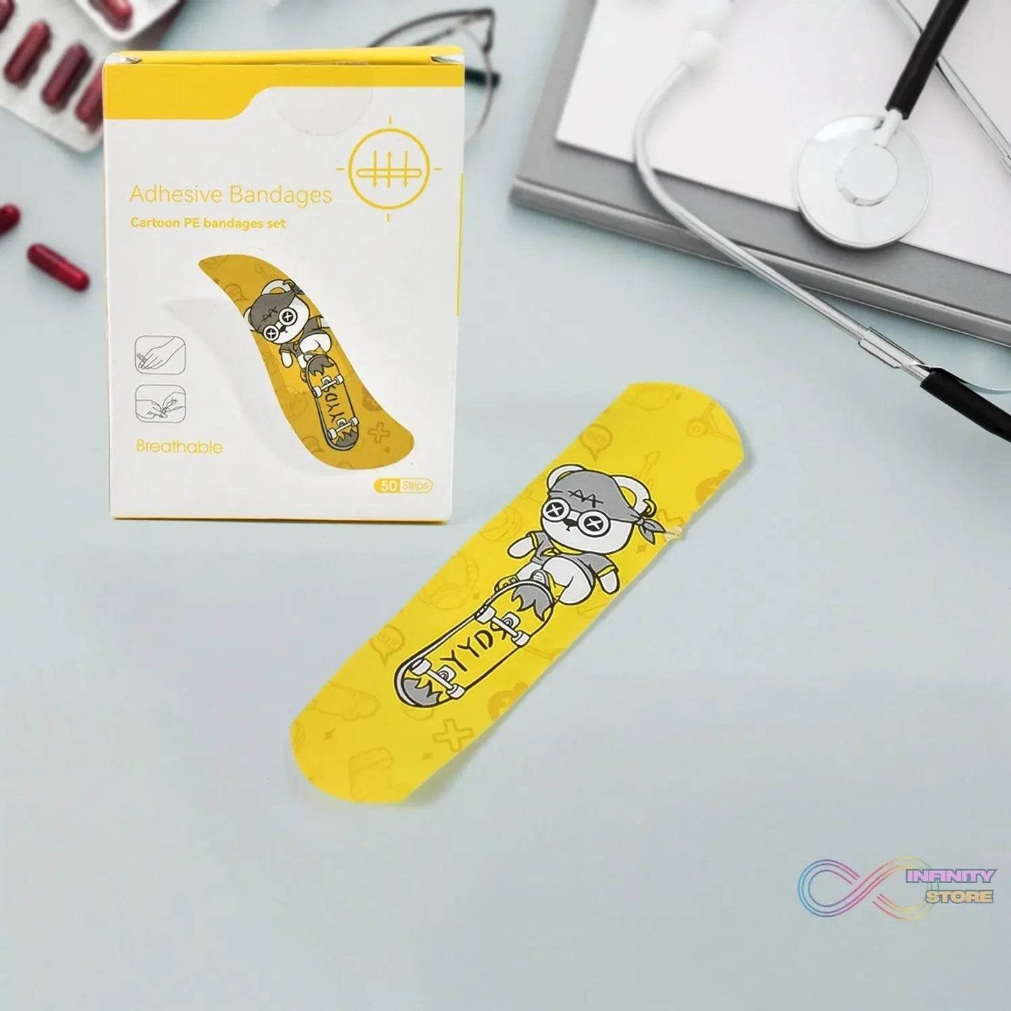 Cartoon Adhesive Bandages Waterproof Creative Bandage (50 Pcs Set) - infinityexculsivestore.com