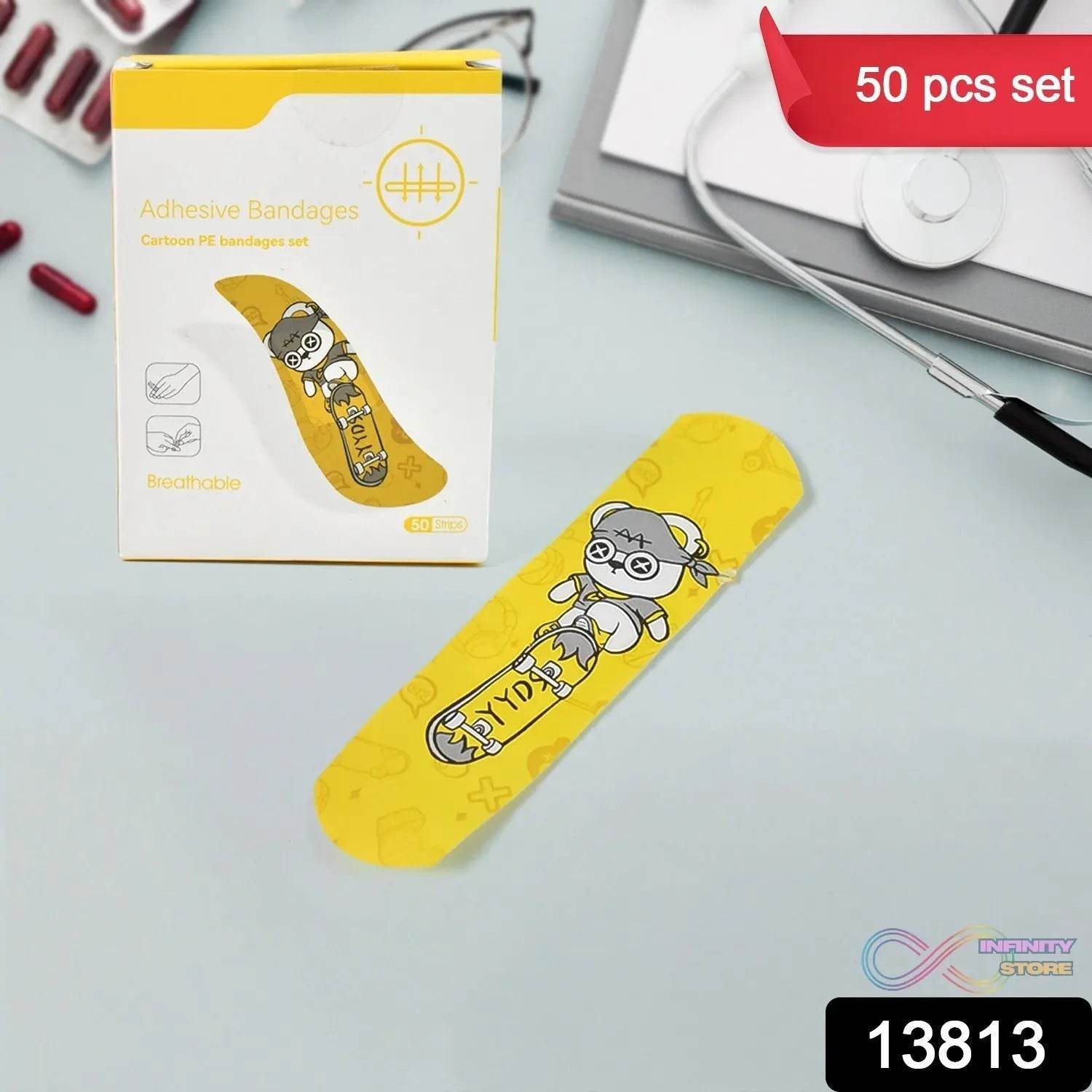 Cartoon Adhesive Bandages Waterproof Creative Bandage (50 Pcs Set) - infinityexculsivestore.com